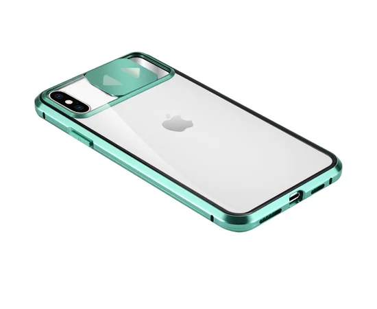 Чехол Camshield 360 Metall+Glass со шторкой для камеры для Apple iPhone X / XS (5.8") Зеленый