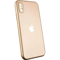 TPU+Glass чехол Matte Candy Full camera для Apple iPhone X / XS (5.8") Золотой