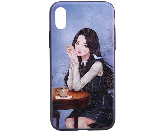 TPU+PC чехол YCT картина для Apple iPhone X/XS Девочка в кафе