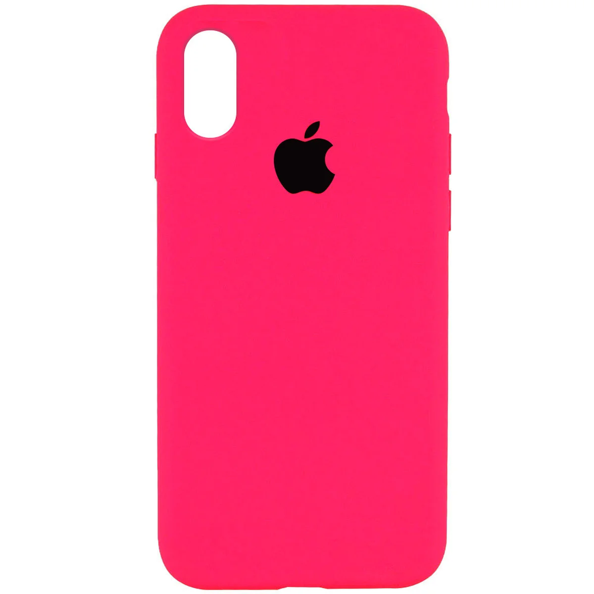 Чехол Silicone case (A) (с закрытым низом) для Apple iPhone X/XS Розовый  / Barbie pink