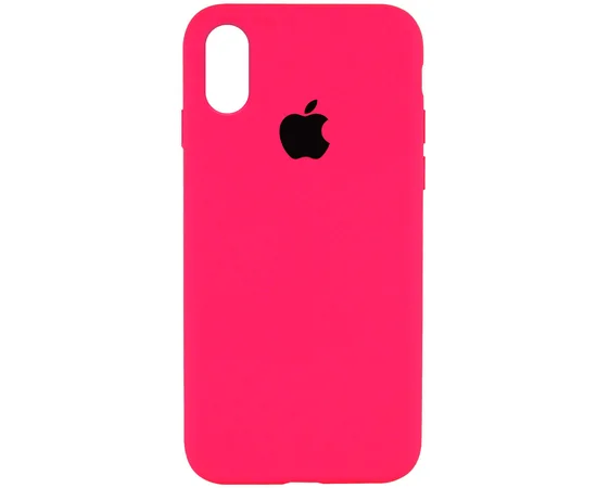 Чехол Silicone case (A) (с закрытым низом) для Apple iPhone X/XS Розовый  / Barbie pink