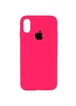 Чехол Silicone case (A) (с закрытым низом) для Apple iPhone X/XS Розовый  / Barbie pink
