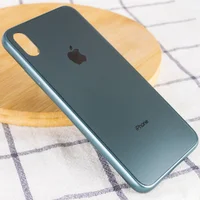 TPU + Glass чохол GLOSSY Logo Full camera для Apple iPhone X / XS (5.8 ") Зелений
