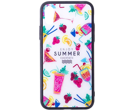 TPU+Glass чехол YCT для Apple iPhone X/XS Летние напитки