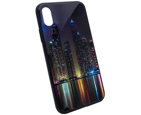 TPU+Glass чехол Night series для Apple iPhone X/XS Манхэттен