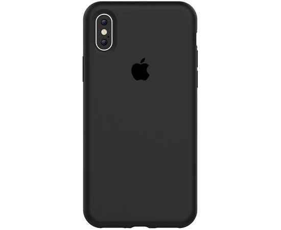 Чехол Silicone case (A) (с закрытым низом) для Apple iPhone X/XS Черный / Black