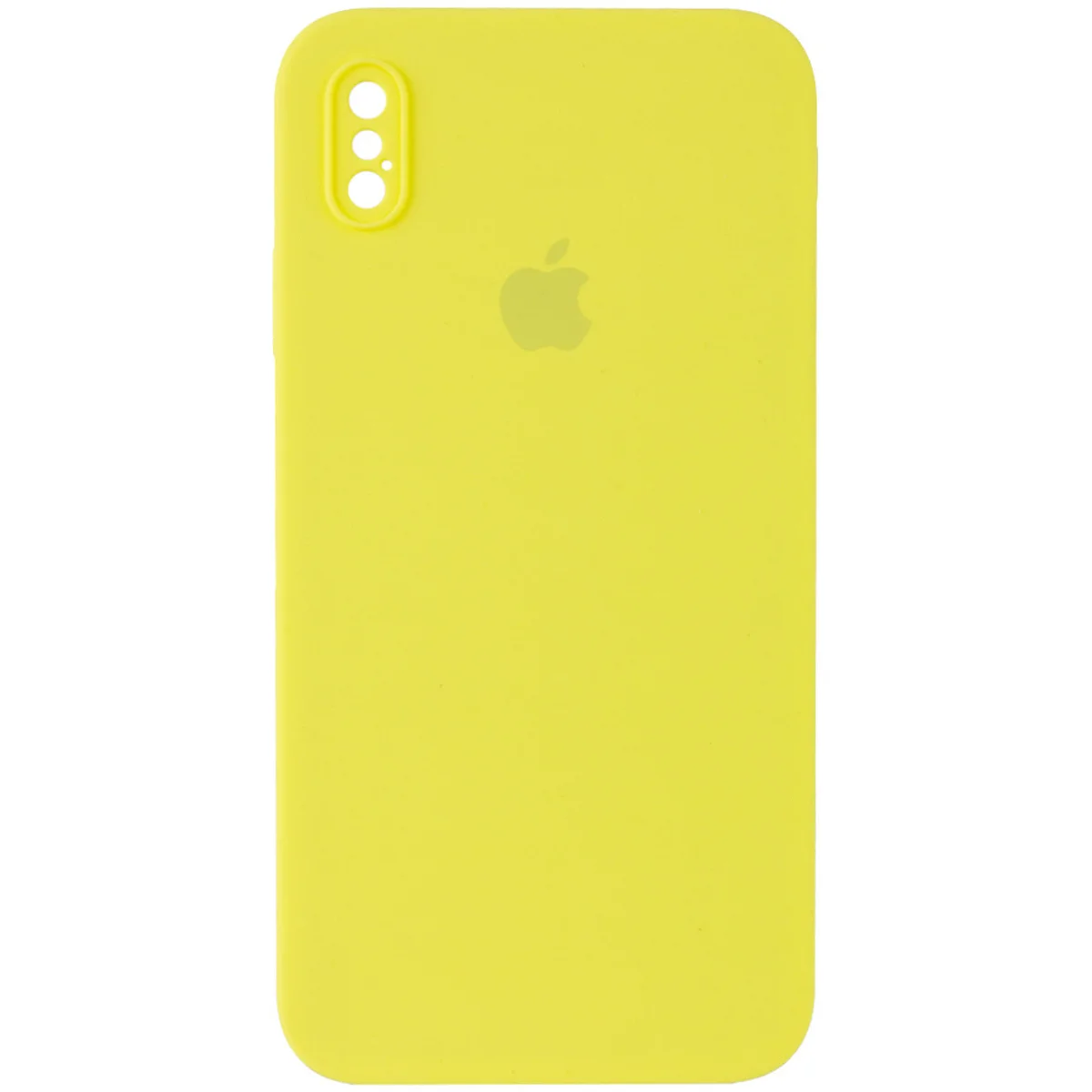 Чехол Silicone Case Square Full Camera Protective (AA) для Apple iPhone XS (5.8") Желтый / Bright Yellow