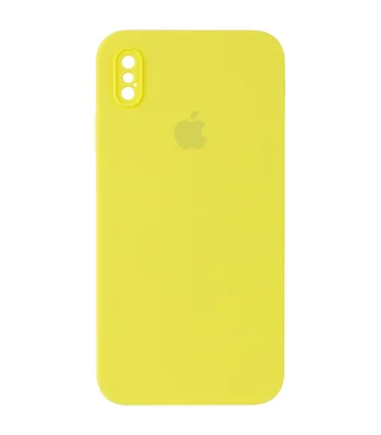 Чехол Silicone Case Square Full Camera Protective (AA) для Apple iPhone XS (5.8") Желтый / Bright Yellow