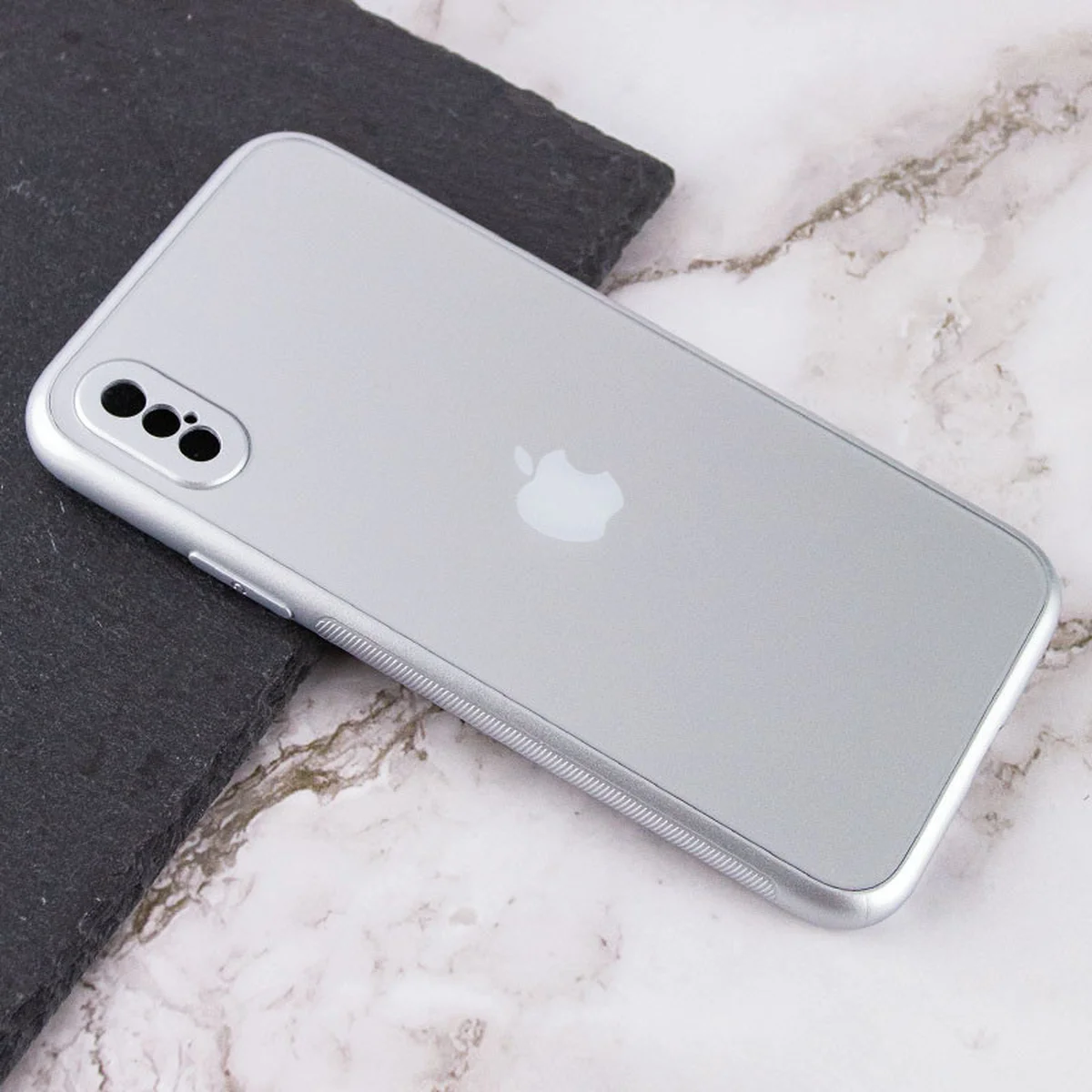 TPU+Glass чехол Matte Candy Full camera для Apple iPhone X / XS (5.8") Белый