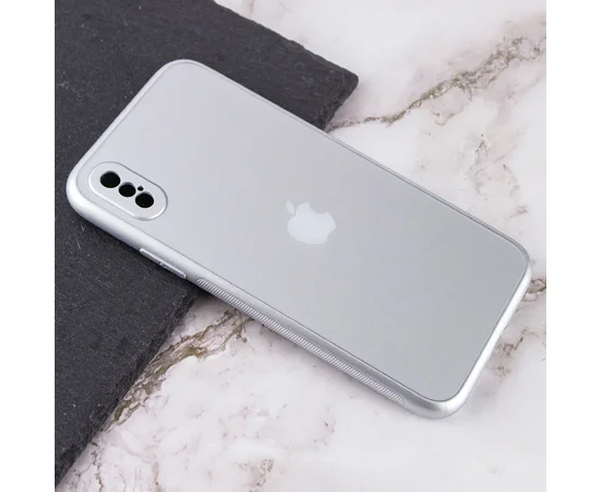 TPU+Glass чехол Matte Candy Full camera для Apple iPhone X / XS (5.8") Белый