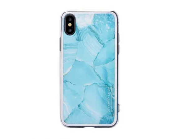 Силиконовый чехол Devia "Landscape" для Apple iPhone X (5.8") Бирюзовый / Белый