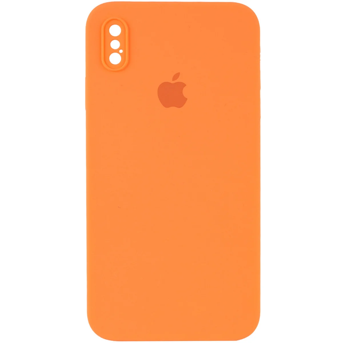Чехол Silicone Case Square Full Camera Protective (AA) для Apple iPhone XS (5.8") Оранжевый / Papaya