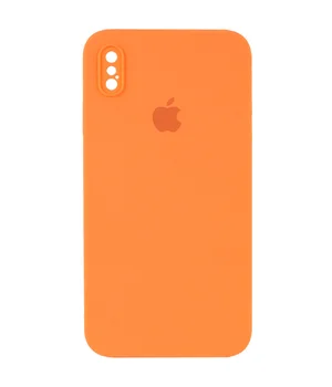 Чохол Silicone Case Square Full Camera Protective (AA) для Apple iPhone XS (5.8 ") Помаранчевий / Papaya