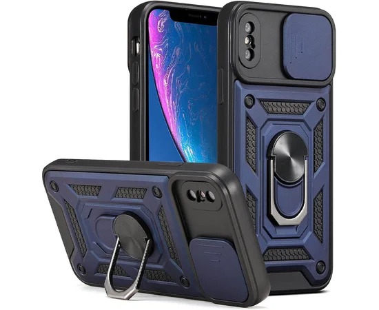 Ударопрочный чехол Camshield Serge Ring для Apple iPhone X / XS (5.8") Синий