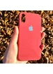 TPU+Glass чехол GLOSSY Logo series для Apple iPhone X (5.8") / XS Красный / Red orchid