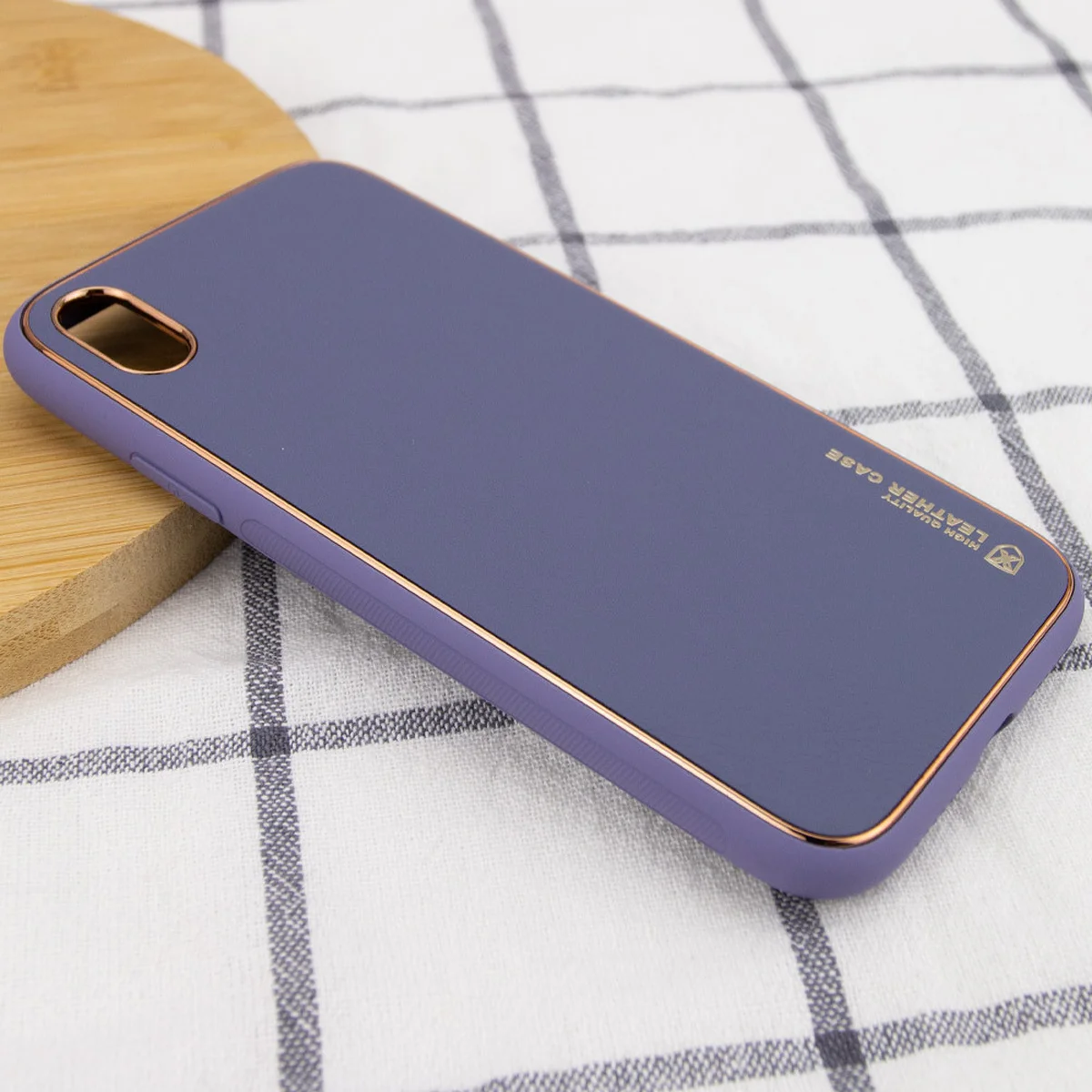 Кожаный чехол Xshield для Apple iPhone X / XS (5.8") Серый / Lavender Gray