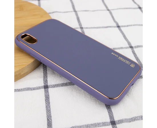 Кожаный чехол Xshield для Apple iPhone X / XS (5.8") Серый / Lavender Gray