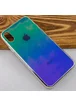 TPU+Glass чехол Gradient Rainbow с лого для Apple iPhone X / XS (5.8") Зеленый