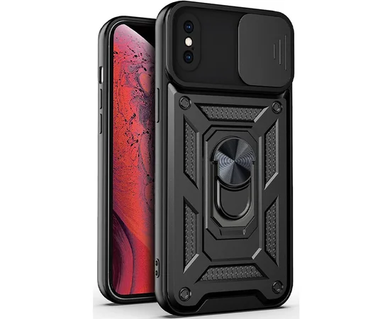Ударопрочный чехол Camshield Serge Ring для Apple iPhone X / XS (5.8") Черный