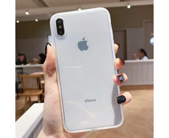 Прозрачный силиконовый чехол с матовой окантовкой для Apple iPhone XS (5.8") Прозрачный