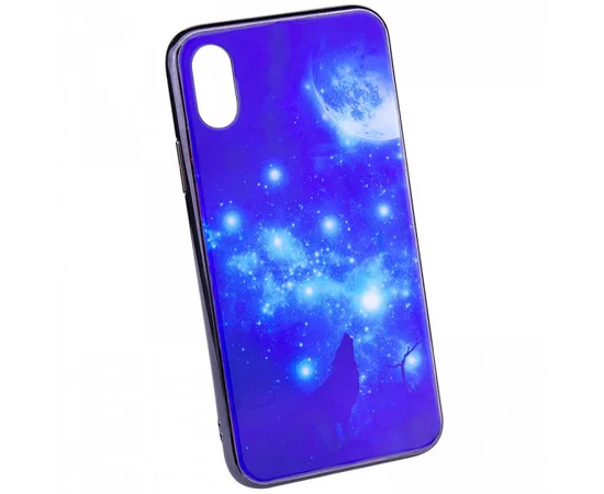 TPU+Glass чехол Fantasy с глянцевыми торцами для Apple iPhone XS (5.8") Лунная ночь