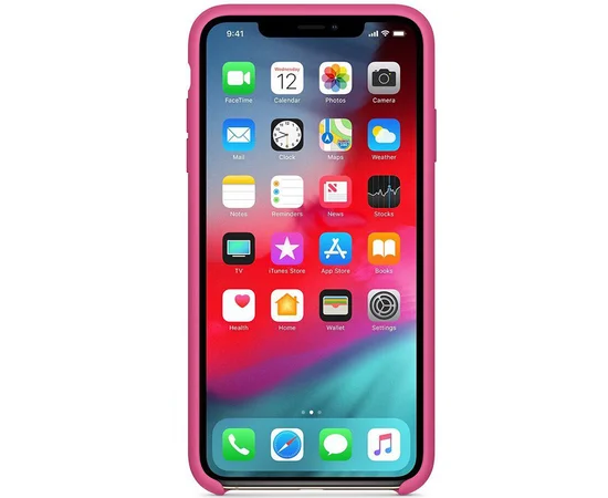 Чехол Silicone case (AAA) для Apple iPhone X/XS Красный / Dragon Fruit