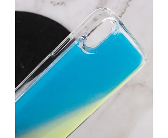 Неоновый чехол Neon Sand glow in the dark для Apple iPhone X / XS (5.8") Голубой