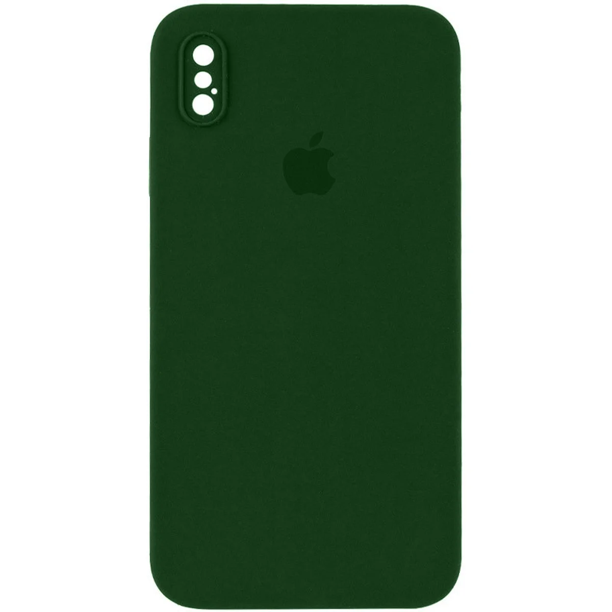 Чехол Silicone Case Square Full Camera Protective (AA) для Apple iPhone XS (5.8") Зеленый / Army green