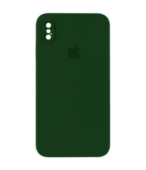 Чехол Silicone Case Square Full Camera Protective (AA) для Apple iPhone XS (5.8") Зеленый / Army green