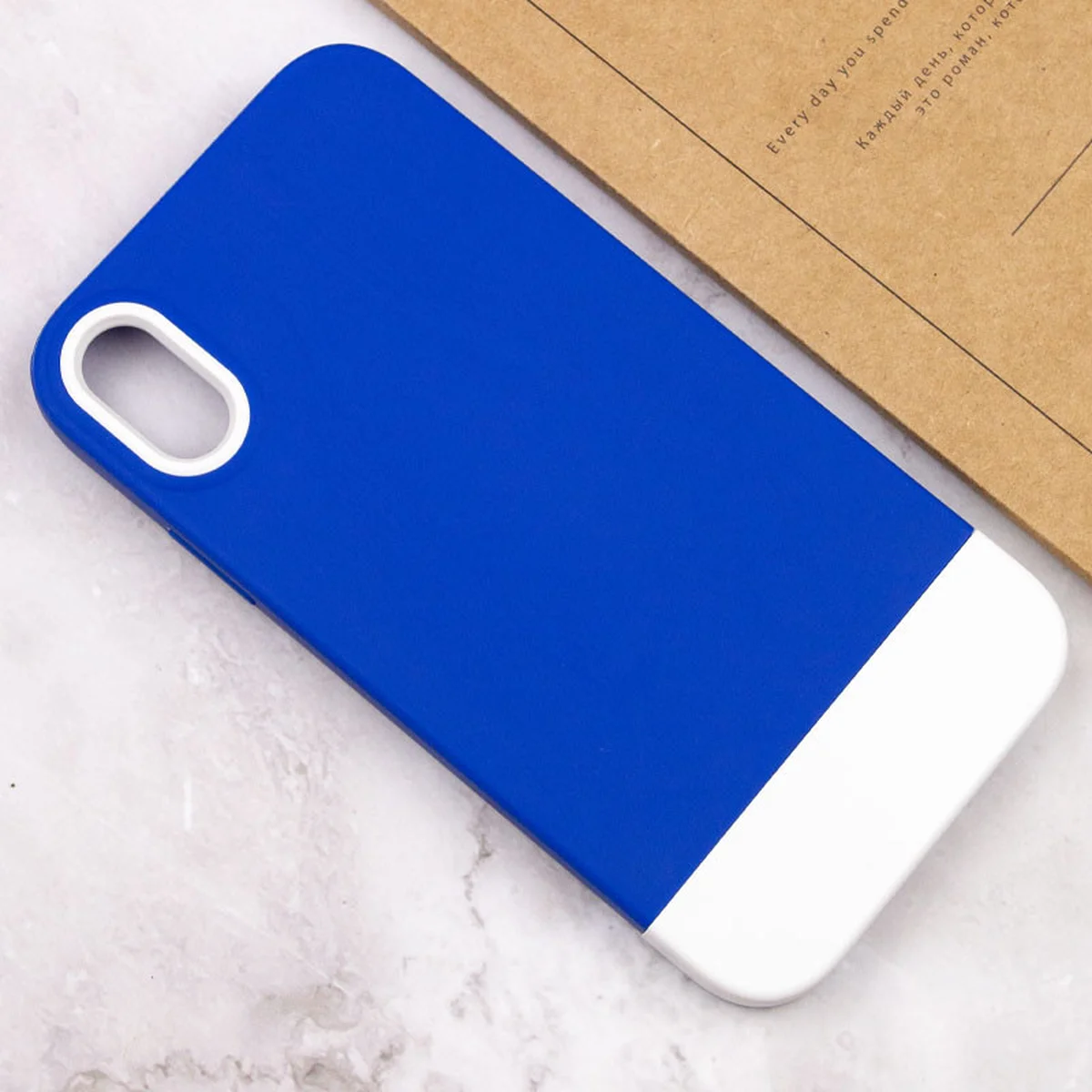 Чехол TPU+PC Bichromatic для Apple iPhone X / XS (5.8") Navy Blue / White