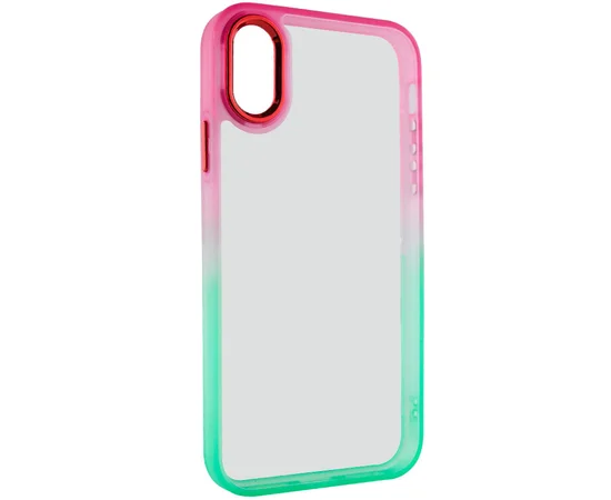 Чехол TPU+PC Fresh sip series для Apple iPhone X / XS (5.8") Салатовый / Розовый