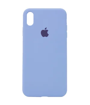 Чехол Silicone case (A) (с закрытым низом) для Apple iPhone X/XS Голубой / Lilac Blue