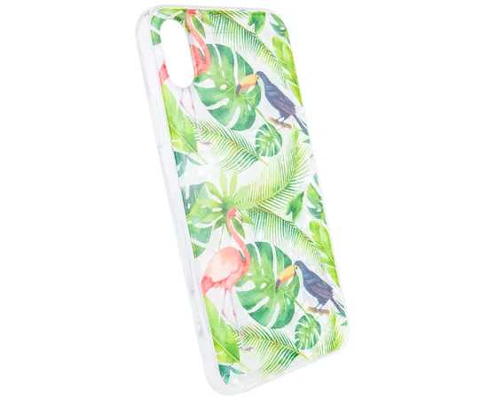 Накладка Glue Case Фламинго для Apple iPhone X/XS Зеленый