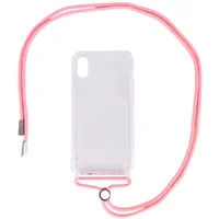 Чехол TPU Crossbody Transparent для Apple iPhone X / XS (5.8") Розовый