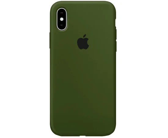 Чехол Silicone Case Full Protective (AA) для Apple iPhone X/XS Зеленый / Army green