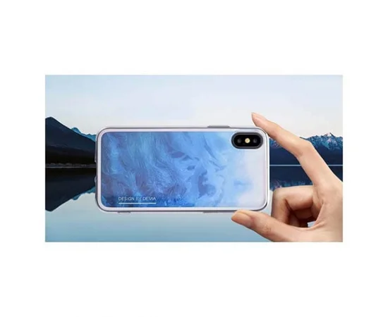 Силиконовый чехол Devia "Landscape" для Apple iPhone X (5.8") Синий / Белый