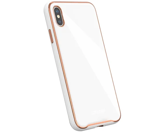 TPU+Glass чехол Venezia для Apple iPhone X / XS (5.8") Белый / White