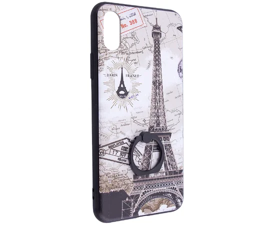 TPU чехол тематический с кольцом для Apple iPhone X/XS Путешествия