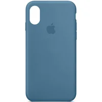 Чехол Silicone Case Full Protective (AA) для Apple iPhone X/XS Синий / Blue Jay