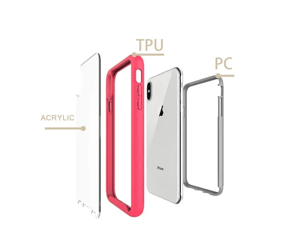Ударопрочный чехол Full-body Bumper Case для Apple iPhone X / XS (5.8") Розовый