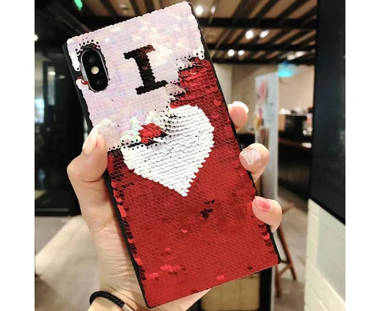 TPU чехол Sequins series для Apple iPhone X (5.8") I Love You