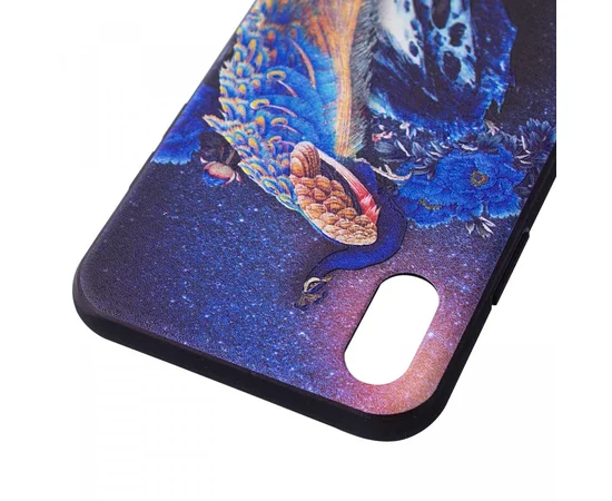 TPU+PC чехол YCT тиснение для Apple iPhone X/XS Синий павлин