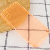Матовый полупрозрачный TPU чехол с защитой камеры для Apple iPhone X / XS (5.8") Оранжевый / Orange