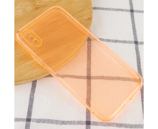 Матовый полупрозрачный TPU чехол с защитой камеры для Apple iPhone X / XS (5.8") Оранжевый / Orange