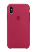 Чехол Silicone case (A) для Apple iPhone X/XS Розовый  / Rose red