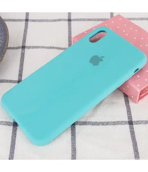 Чохол Silicone case (A) (з закритим низом) для Apple iPhone X / XS Бірюзовий / Marine Green