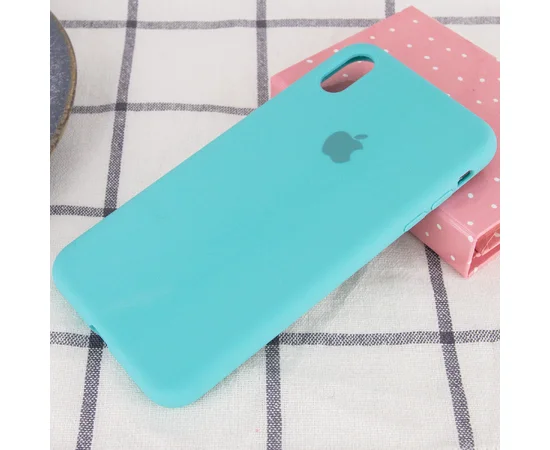 Чохол Silicone case (A) (з закритим низом) для Apple iPhone X / XS Бірюзовий / Marine Green