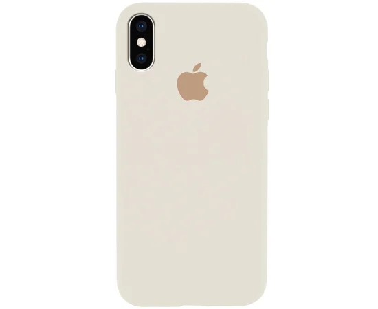 Чехол Silicone Case Full Protective (AA) для Apple iPhone X/XS Бежевый / Antigue White