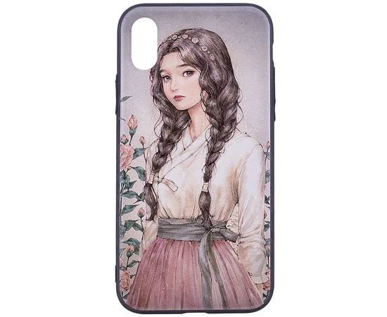 TPU+PC чехол YCT картина для Apple iPhone X/XS Девочка с косами