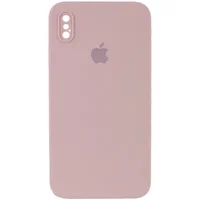 Чохол Silicone Case Square Full Camera Protective (AA) для Apple iPhone XS (5.8 ") Рожевий / Pink Sand